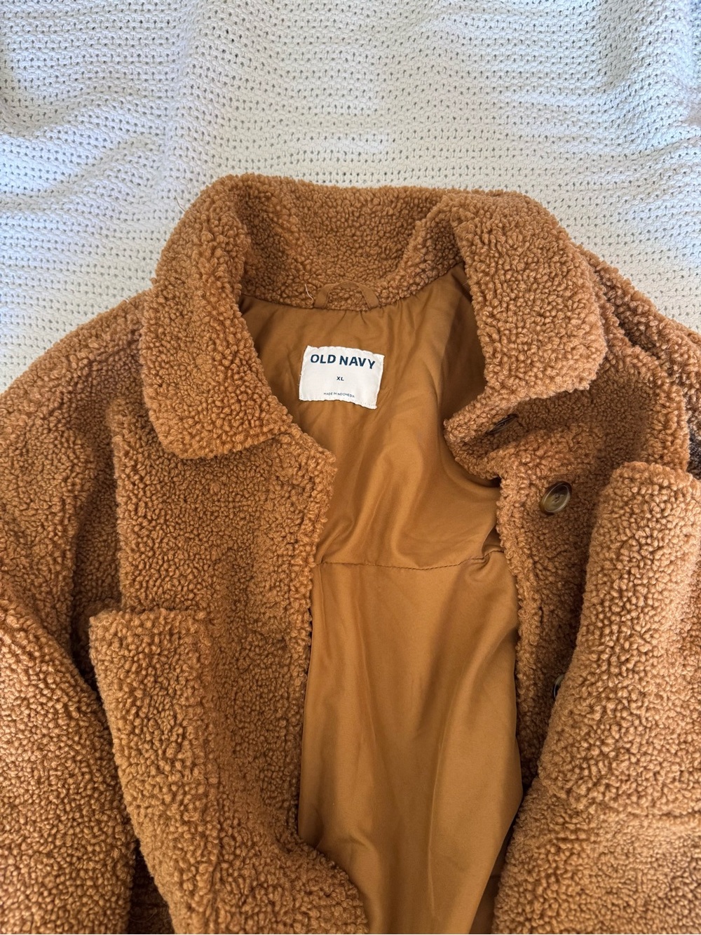 Old Navy Plush Sherpa Jacket in Caramel Brown